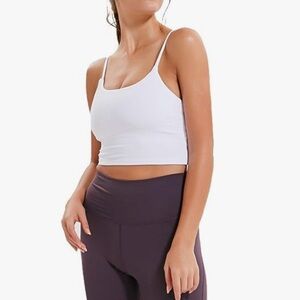 Women's White Athletic Crop Top Size M